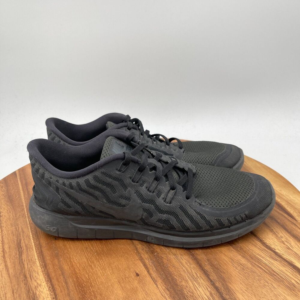 Nike Free Run 5.0 Shoes Mens Size 10 Triple Black Running Comfort Walking Gym